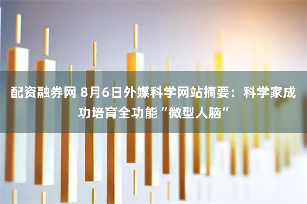 配资融券网 8月6日外媒科学网站摘要：科学家成功培育全功能“微型人脑”